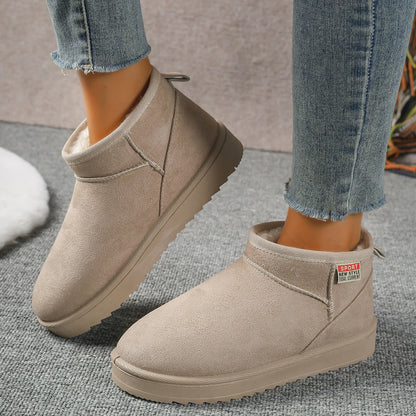 Winter Round Head Sexy Comfortable Warm Casual Walking Boots Fashionable New Suede Thick Sole Large Size Snow Boots for Women