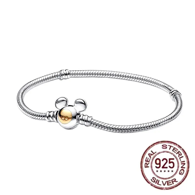The best-selling S925 sterling silver heart-shaped crown snake bone chain is perfect for the original DlY bracelet! A perfect je