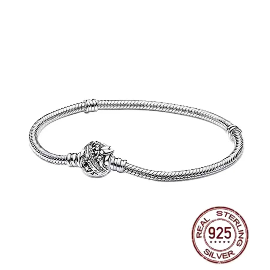 The best-selling S925 sterling silver heart-shaped crown snake bone chain is perfect for the original DlY bracelet! A perfect je