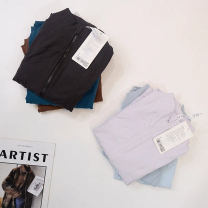 Yoga clothing, slim-fitting women's sports spring jacket, breathable quick-dry sports pure color jacket, female tight-fitting