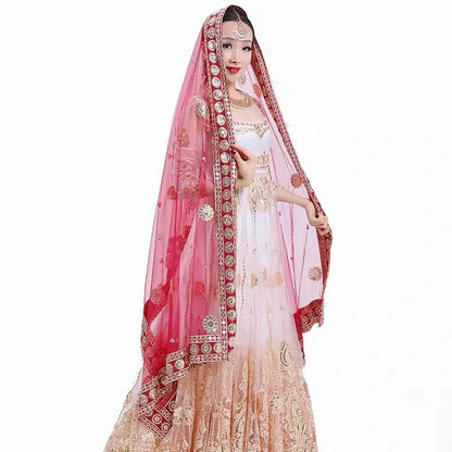 2025 indian traditional sari gauze embroidery exotic style women veil ethnic elegant long shawl women elegant indian shawl s590