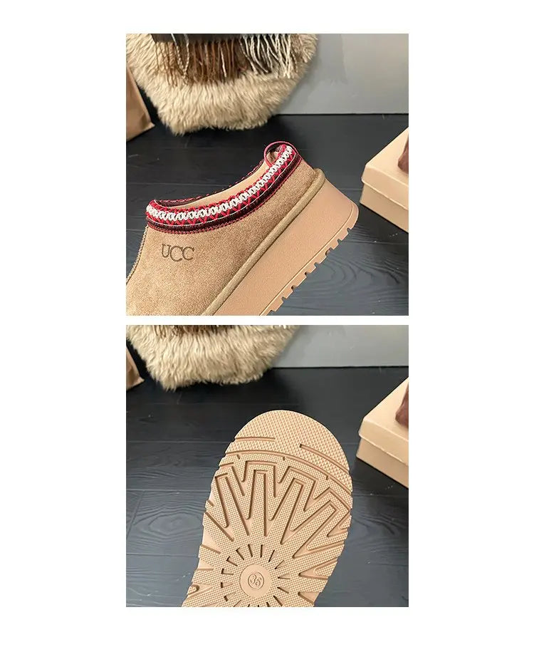 Women's Thi Bot Slip-On Slippers Fce Lined Easy Wear Lazy oes Anti-Slip Comfortable Footwear Faionable Winter Sli...