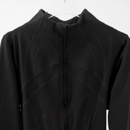 Yoga clothing, slim-fitting women's sports spring jacket, breathable quick-dry sports pure color jacket, female tight-fitting