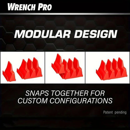 20-Pocket Magnetic Hex-Shaped Modular Toolbox Holder Storage Organizer for Spanners, Durable Plastic Construction