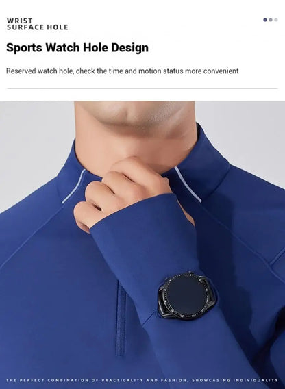 (S-2XL)Quick Dry Running T-shirt Men Zipper Stand Collar Sweatshirt Exercise Traning Fitness Tops Long Sleeve Sport Tee Shirt