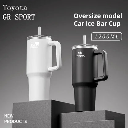 1200ML High Quality Insulated Tumbler with Handle Straw Cup Coffee For Toyota Gazoo Racing TRD CROWN Corolla Yaris Chr