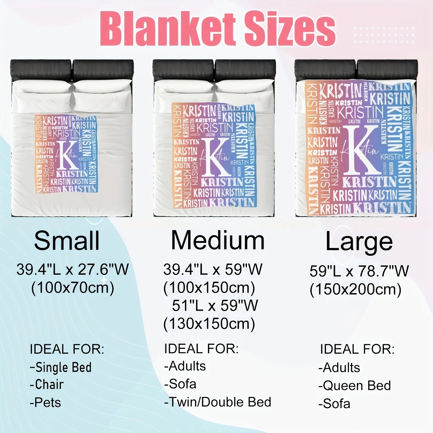 1pc Soft fleece custom name flannel throw blanket | Personalized for son or daughter, vintage style custom gift