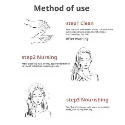 250ML Voluminous Moisturizing Shampoo Smooth Hair Care Conditioner Hair Repairs Gently Cleanses Deeply Nourishing The Scalp