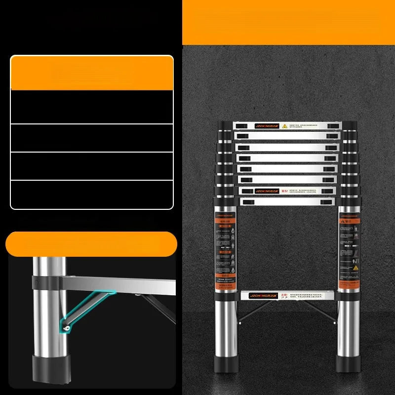 Retractable Portable Folding Ladder Household Simple Thickened Telescopic Vertical Ladder Engineering Loft Hidden Lift Ladder