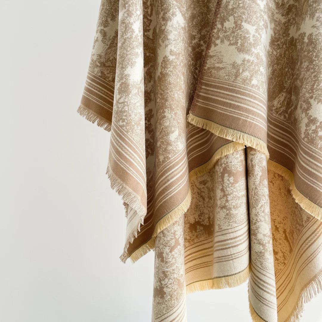 Warm Faux Cashmere Double-Sided Women's Scarf Spring Autumn Winter Air Conditioned Room Decorated Aslan Cape Fashionable Commute