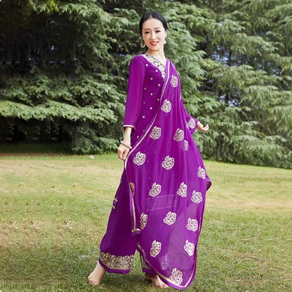 Indian Women's Ethnic Dance Costume Sari Next  Chabi Three Piece Set