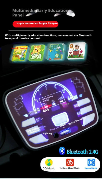 12V Kids Electric 4 Wheel Drive Off-Road Toy Rechargable Battery Car Sit By Child With Remote Control And LED Light