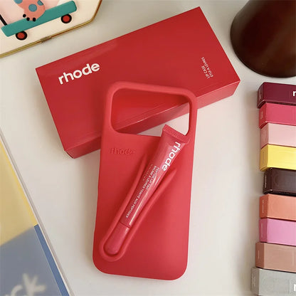 RHODE Phone Case for iPhone 17 Pro Max Air 16 15 14 13 12 11 Pro Max Plus Soft Silicone With Box Lipstick Holder Bumper Cases
