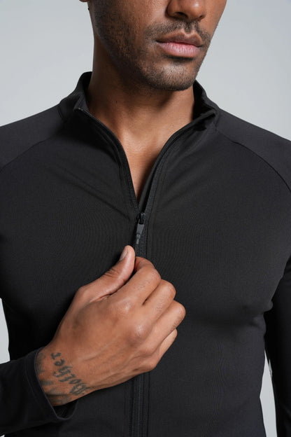 Winter Mens Running Jackets Long Sleeve Full Zipper Training Shirts Workout Sports Sweatershirt Sportswear Elastic Reflective