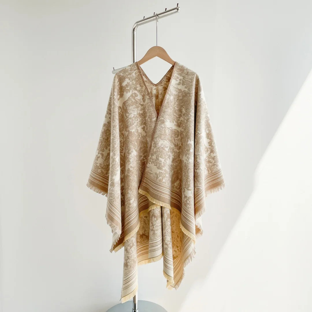 Warm Faux Cashmere Double-Sided Women's Scarf Spring Autumn Winter Air Conditioned Room Decorated Aslan Cape Fashionable Commute