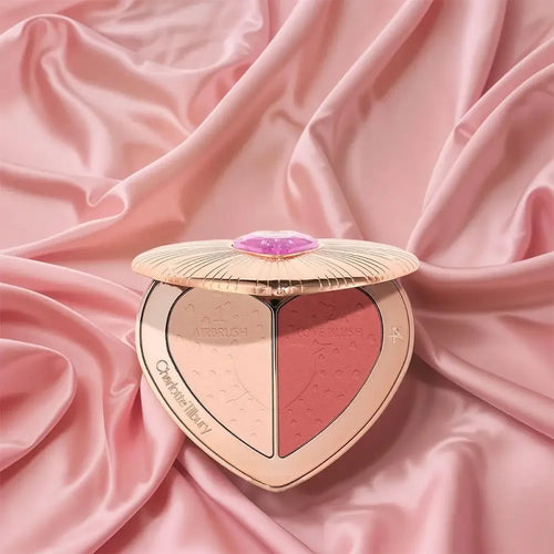 Charlotte Tilbury Shimmer Makeup Air Cushion Lightweight Moisture Oil Control Two Color Heart Shape Powder Blusher Unique Design