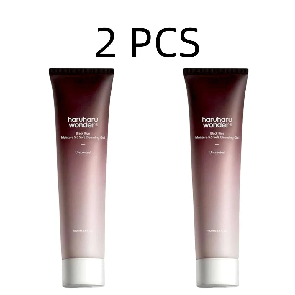 100ml Haruharu Wonder Black Rice Moisturizing 5.5 Soft Cleansing Gel Deep Clean Pores, Decontamination Nourishes, Mild Skin Care
