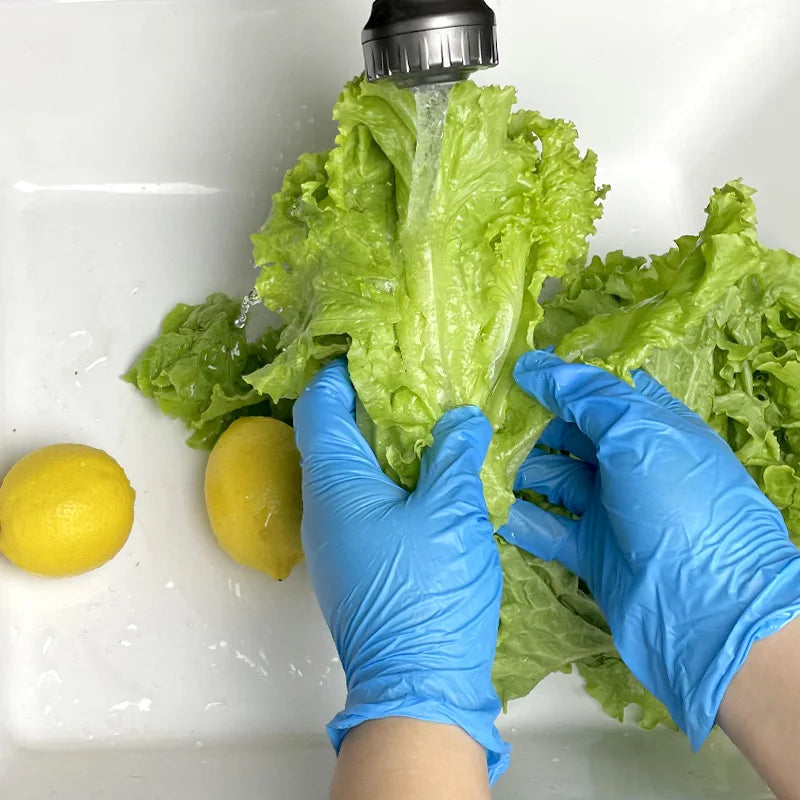 30/70/120PCS Disposable Blue Nitrile Gloves Suitable for Home Hotel Cleaning Baking Bread Kitchen Cleaning Gloves And Tools