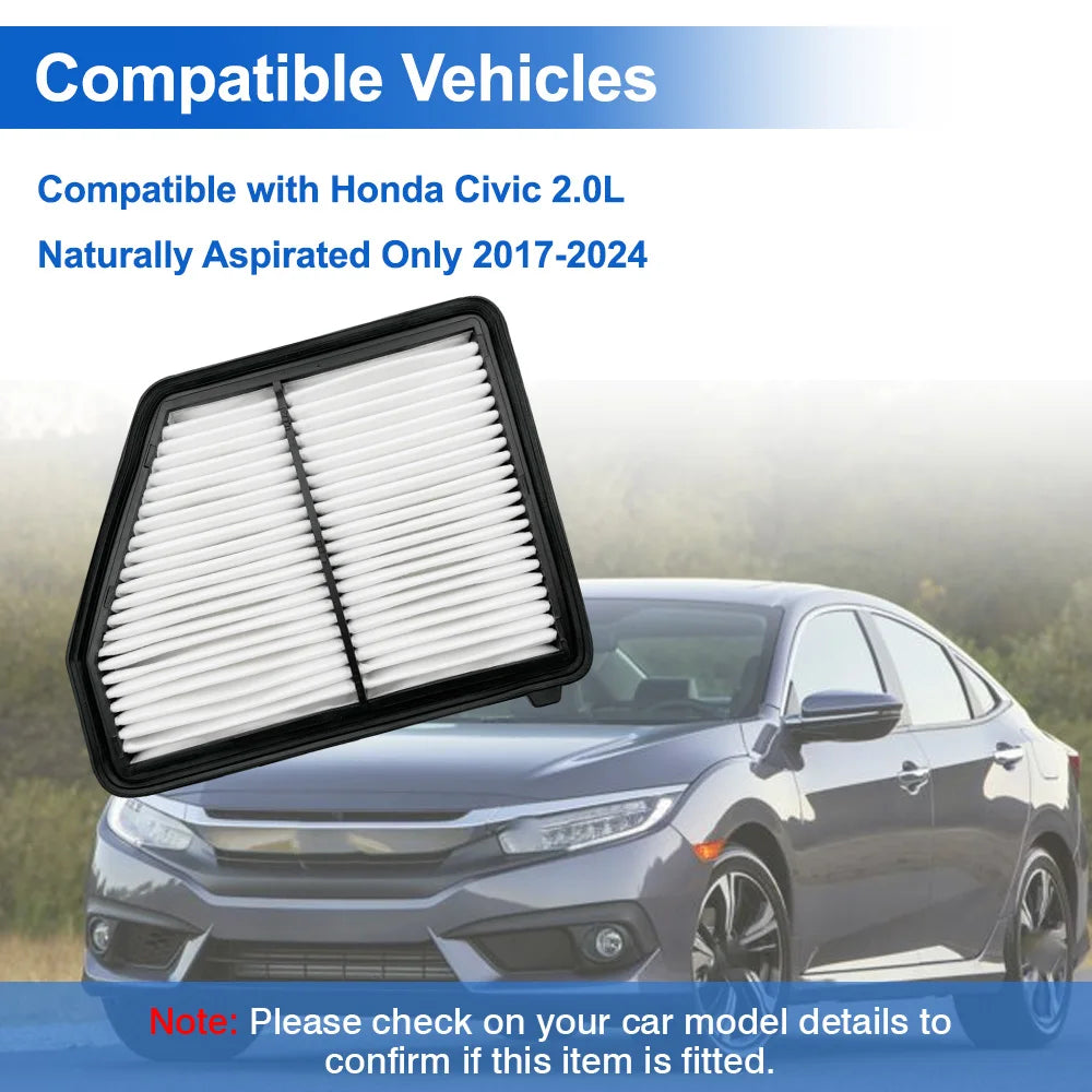 1 Pc Car Engine Air Filter For Honda Civic 2.0L Naturally Aspirated Only 2017-2024 AF5264 A29151 JFA405 17220-5BA-A00