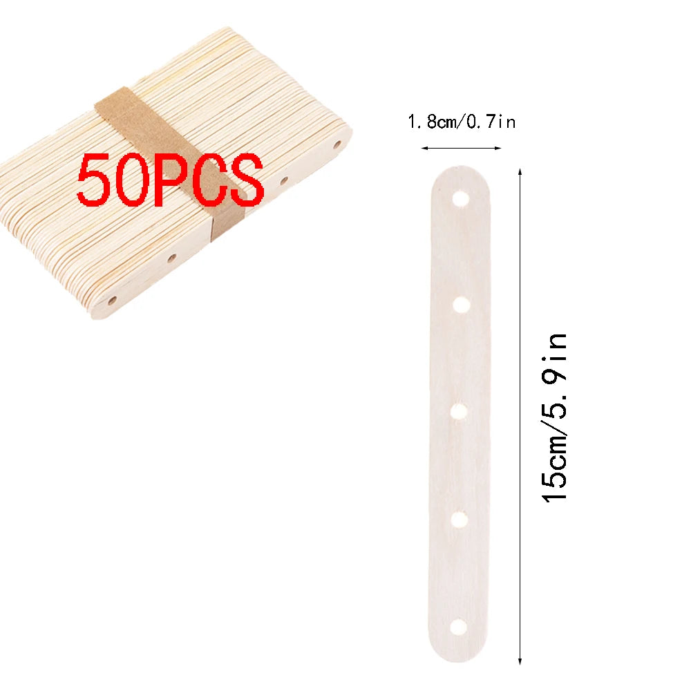 50pcs Multiple Styles Wooden Candle Wick Holder DIY Scented Candle Making Tool Wick Centering DIY Candle Making Mixing tools