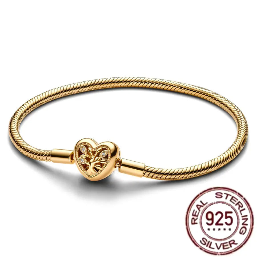 The best-selling S925 sterling silver heart-shaped crown snake bone chain is perfect for the original DlY bracelet! A perfect je