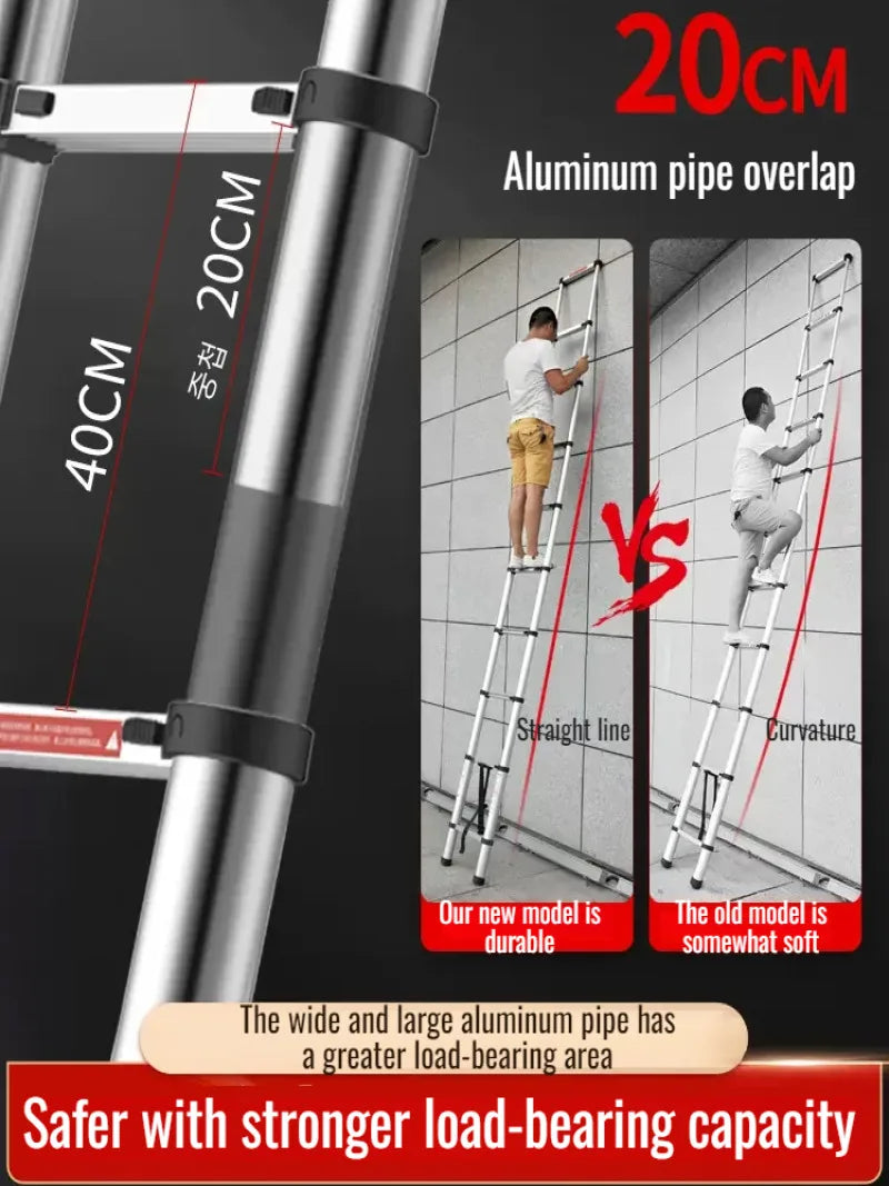 Retractable Portable Folding Ladder Household Simple Thickened Telescopic Vertical Ladder Engineering Loft Hidden Lift Ladder