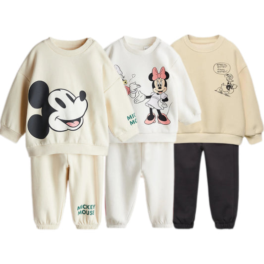 Toddler Suits Cartoon Sweatshirts+Pants Two Piece Set Long Sleeve Outfits Fashion Cartoon Printed Hoodies Sweatpants Outer Wear