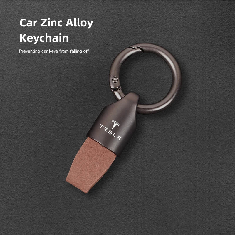 Suede Tesla Car Key Card Cover Keychain Car Key Accessories For Tesla Model 3 Y S X Cybertruck Juguete Roadster Coil Bonina