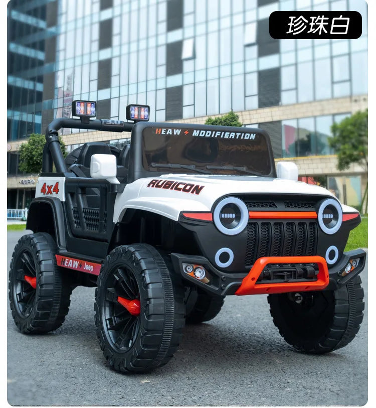 12V Kids Electric 4 Wheel Drive Off-Road Toy Rechargable Battery Car Sit By Child With Remote Control And LED Light