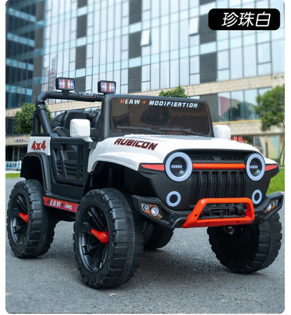 12V Kids Electric 4 Wheel Drive Off-Road Toy Rechargable Battery Car Sit By Child With Remote Control And LED Light