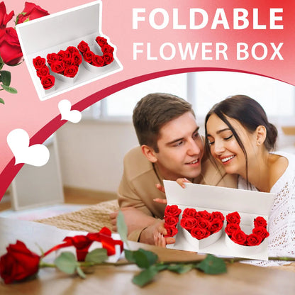 16Pcs Forever Rose I Love You Box Eternal Rose Preserved Flowers for Valentine's Day Birthday Gifts for Her Silk Simulated Roses
