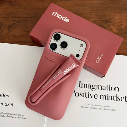 With Lip Gloss Phone Case for iPhone 17  Pro Max Plus Lipstick Silicone Lemontini Gray Ribbon Box Cover