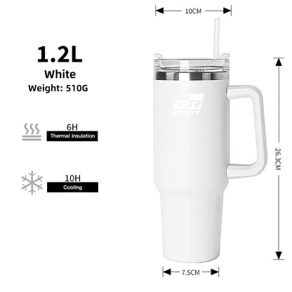 1200ML High Quality Insulated Tumbler with Handle Straw Cup Coffee For Toyota Gazoo Racing TRD CROWN Corolla Yaris Chr