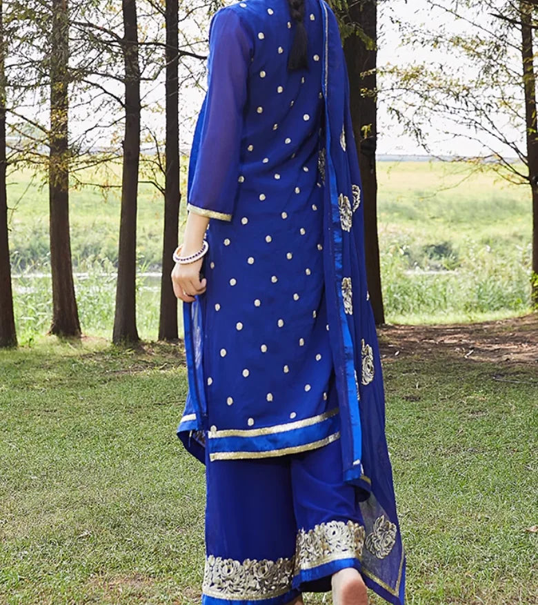 Indian Women's Ethnic Dance Costume Sari Next  Chabi Three Piece Set