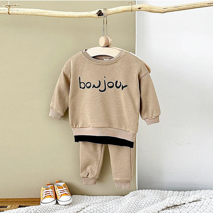 Toddler Boy Clothes Newborn Sets Letter Long Sleeve Top Hoodie Pants Infant Outfits Suit Baby Sweatshirt Kids Children Clothing