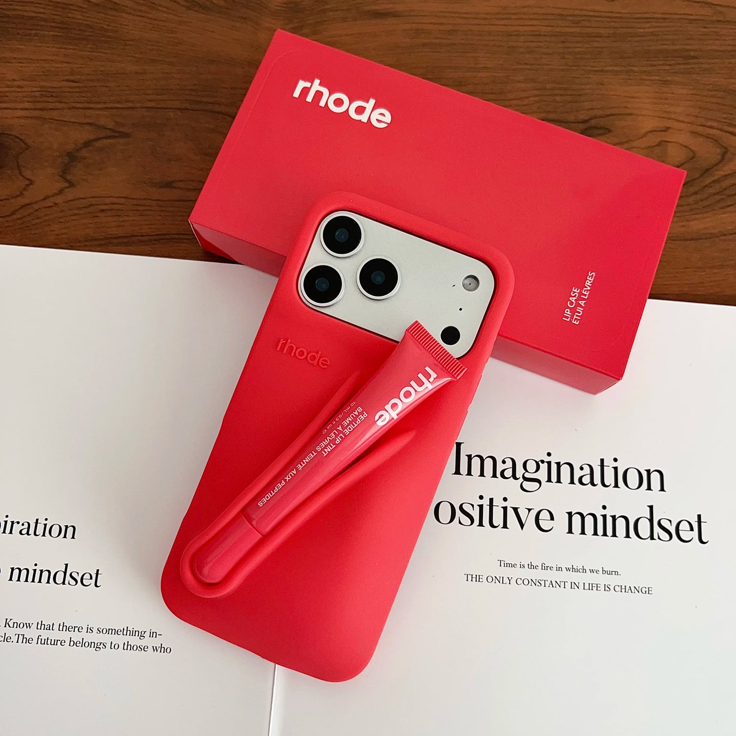 With Lip Gloss Phone Case for iPhone 17  Pro Max Plus Lipstick Silicone Lemontini Gray Ribbon Box Cover