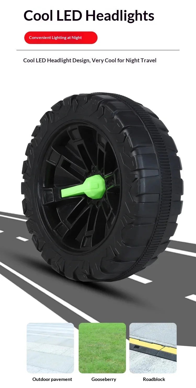 12V Kids Electric 4 Wheel Drive Off-Road Toy Rechargable Battery Car Sit By Child With Remote Control And LED Light