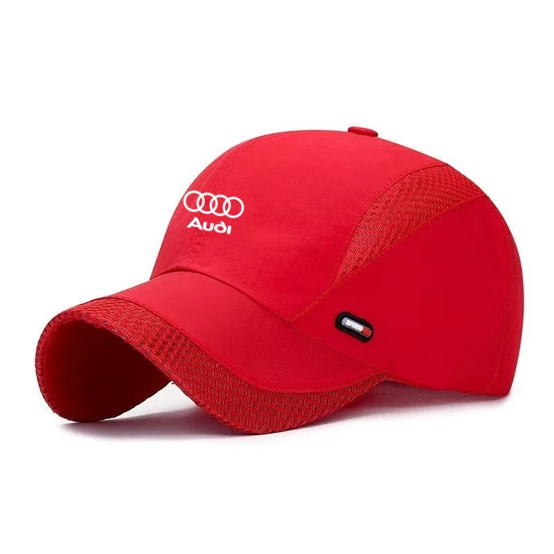 1PC Breathable Mesh Baseball Cap Adjustable Quick-Dry Sports Hat Trucker Cap For Audi Sline A1 A3 A4 A5 A6 A7 A8 Q3 Q5 Q7 TT RS