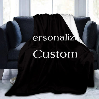 1pc Custom Digital Flannel Fleece Blanket, Personalized With Various Images, Gift For Girls, Boys, Adults, Travel - Warm Throw