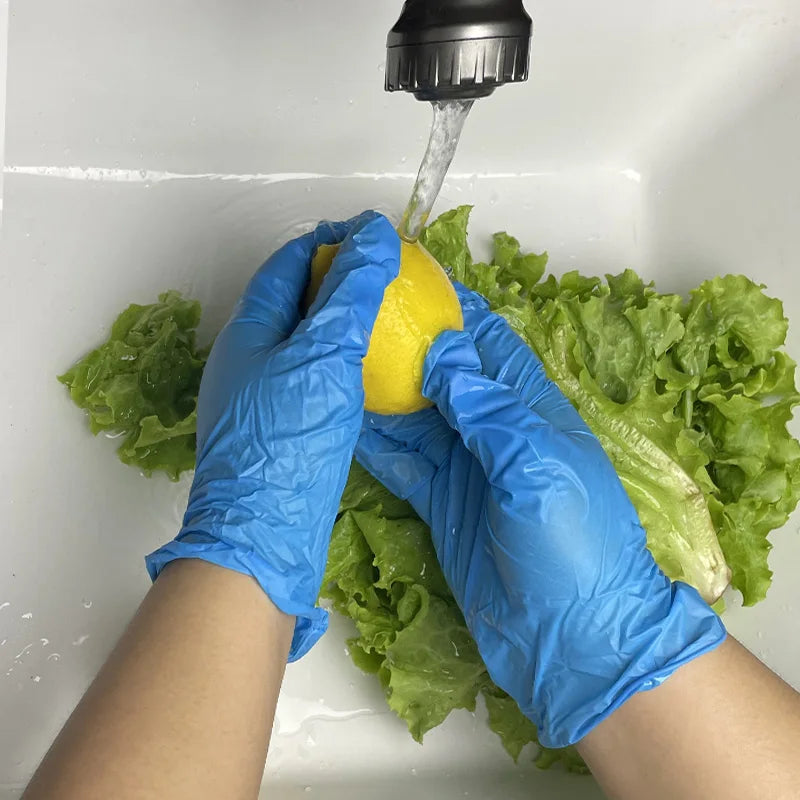 30/70/120PCS Disposable Blue Nitrile Gloves Suitable for Home Hotel Cleaning Baking Bread Kitchen Cleaning Gloves And Tools