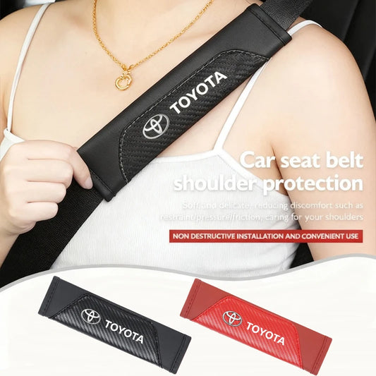 2Pcs Car Seat Belt Shoulder Protective Pad Auto Accessories For Toyota 86 Mirai Supra Prado Alphard Crown Vellfire Sequoia Venza