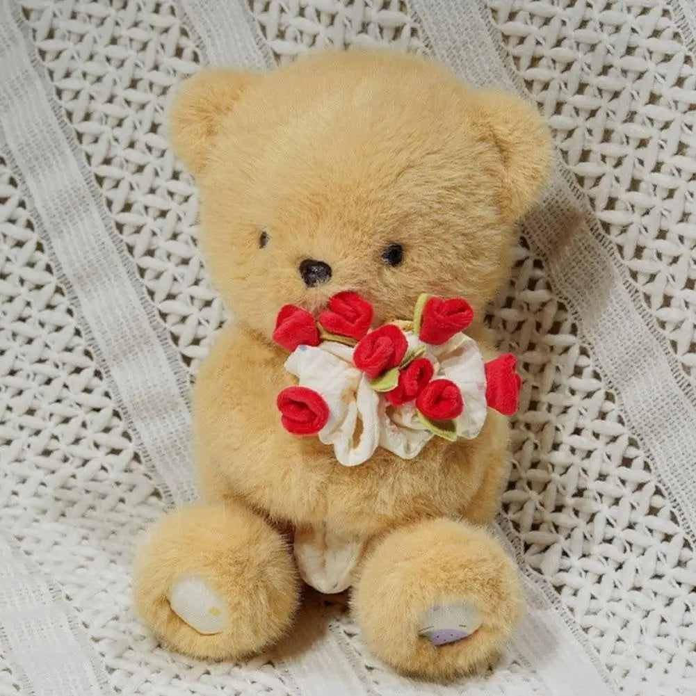 Romantic Teddy Bear Hugging Roses Bouquet New Style Rose Bear Plush Toy Plush Doll Valentine's Day Romantic Gift For Girls