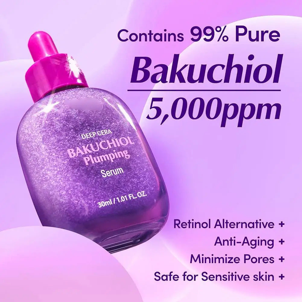 30ML EQQUALBERRY BAKUCHIOL Plumping Serum 5,000 PPM Retinol Alternative Vitamin C Serum Whitening Smoothing Facial Skin Care