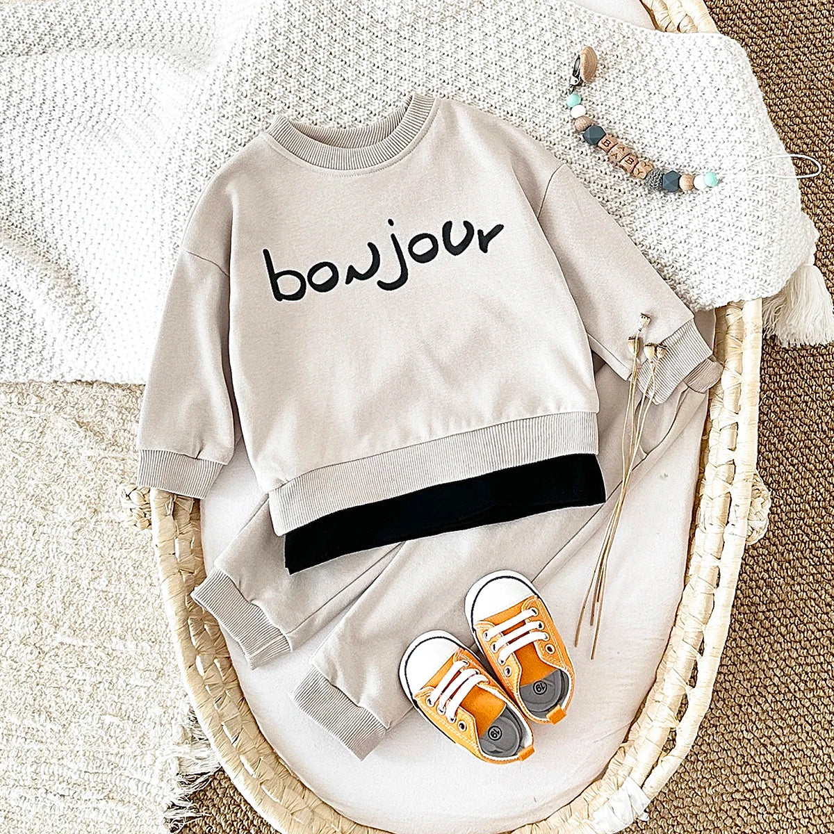 Toddler Boy Clothes Newborn Sets Letter Long Sleeve Top Hoodie Pants Infant Outfits Suit Baby Sweatshirt Kids Children Clothing
