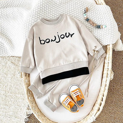 Toddler Boy Clothes Newborn Sets Letter Long Sleeve Top Hoodie Pants Infant Outfits Suit Baby Sweatshirt Kids Children Clothing