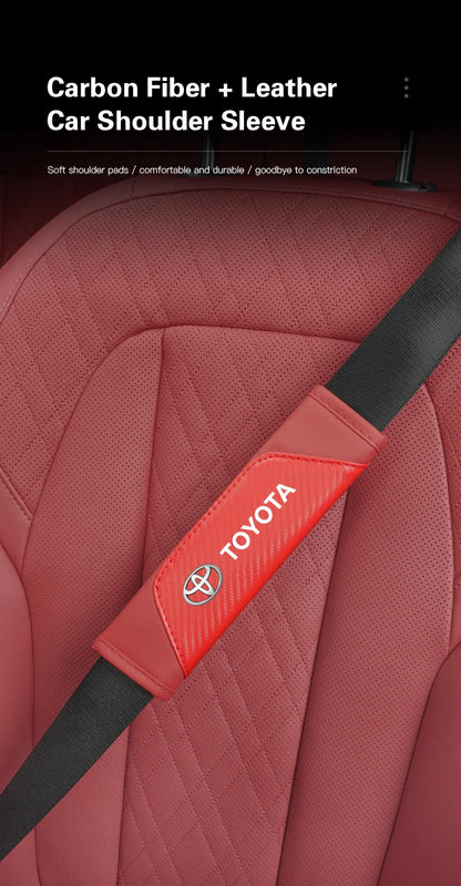 2Pcs Car Seat Belt Shoulder Protective Pad Auto Accessories For Toyota 86 Mirai Supra Prado Alphard Crown Vellfire Sequoia Venza