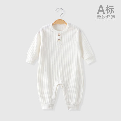 Somenie Unisex Baby Long-Sleeve Onesie for Autumn Winter Boys' Girls' Baby Striped Romper  Infant Outdoor Wear Trends 1-3-9-18M