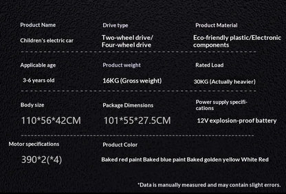 1-5-Year-Old Rechargable Children's Electric Toy Four-Wheel Remote Control Ride On Car For Boys And Girls