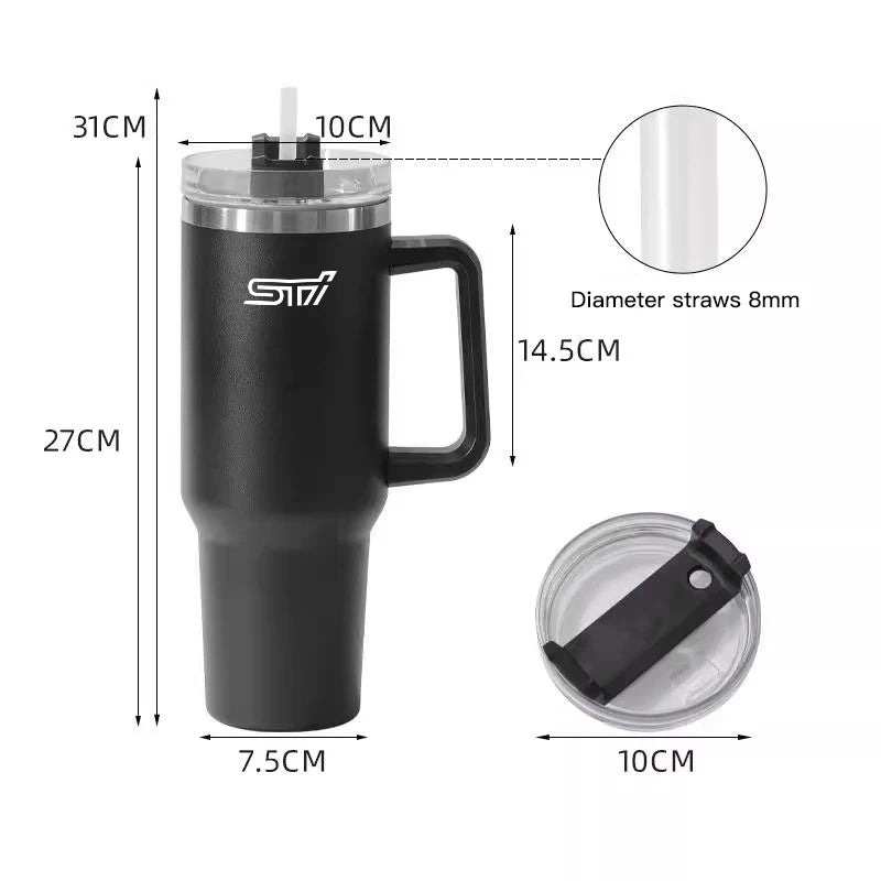 1200ML Insulated Tumbler with Handle Straw Travel Cup Coffee Cup For Subaru STI WRX 2006 XV Forester Impreza Crosstrek Legacy