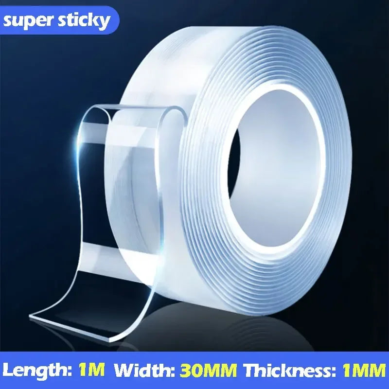 Waterproof Double Side Tape Transparent Adhesive Tape 1M/3M/5M Home Tapes Stationery Office Supplies